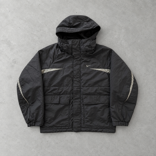 Y2K Nike Pufferjacke Schwarz limitiert (S) gesticktes Logo