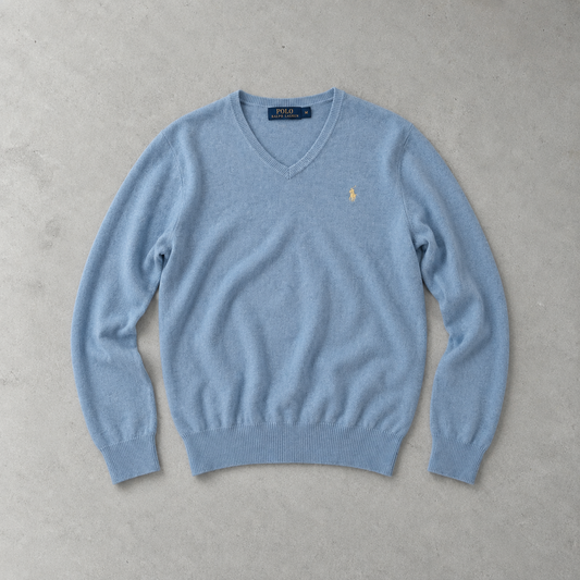 Ralph Lauren Sweater Hellblau Stitched Logo Rare (M)