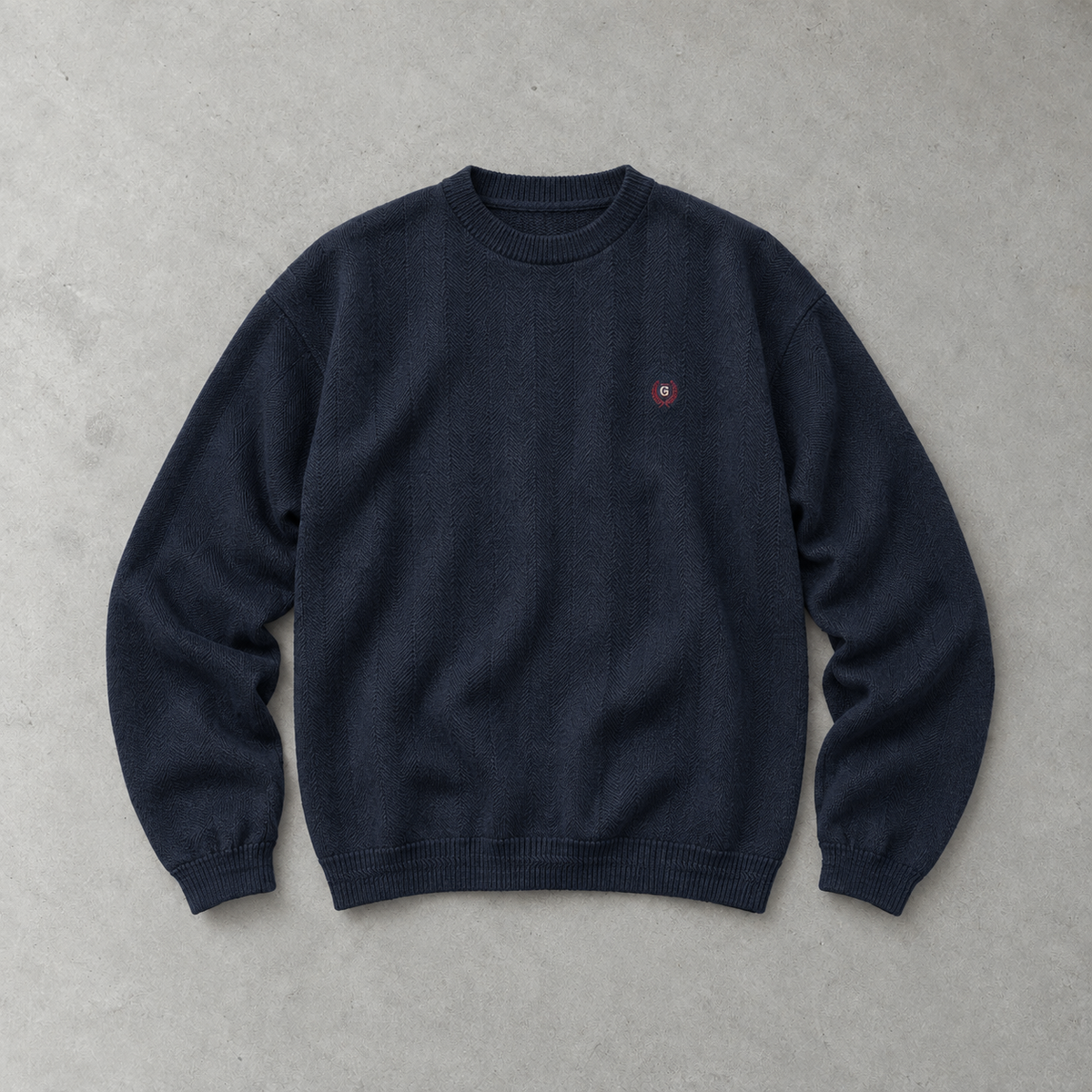 Ralph Lauren Sweater Marineblau Rare (XL) Stitched Logo