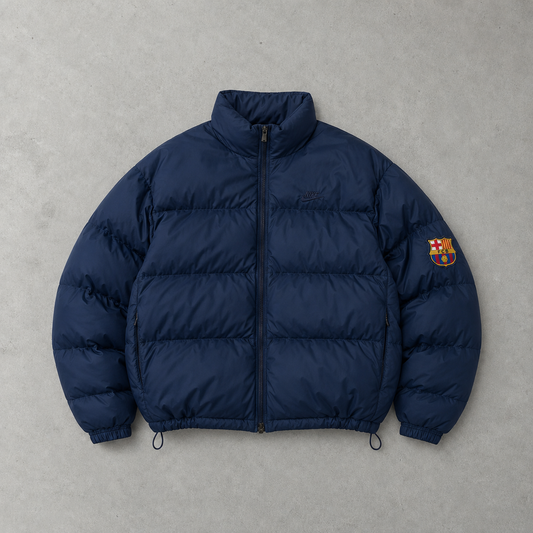 FC Barcelona Nike Puffer Jacket Marineblau Rare (Size L)