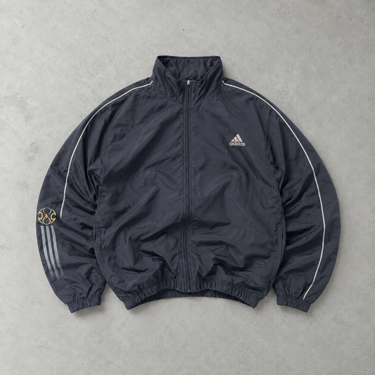 Veste de survêtement vintage Adidas bleu marine rare (S)