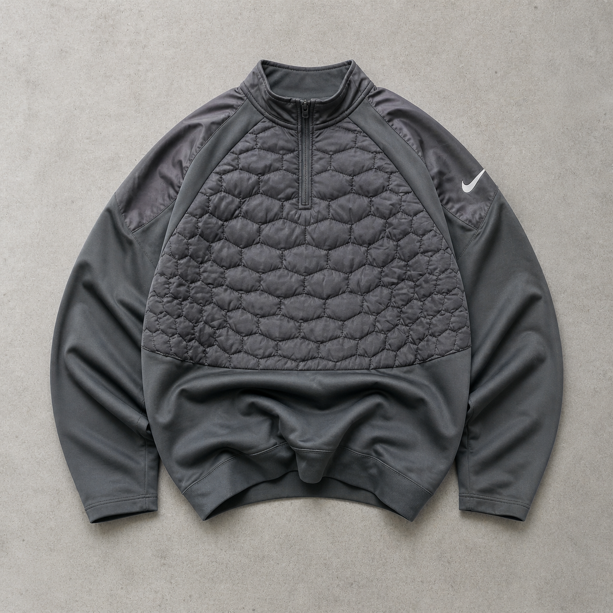 Brazil Football Y2K Nike Puffer Jacket Schwarz, Weiß Limited (L) Stitched Logo