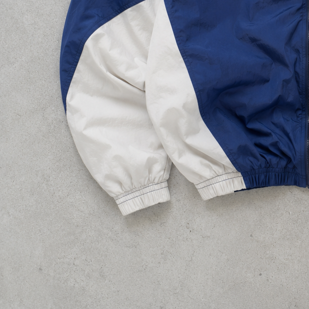 90s Vintage Nike Windbreaker White, Marineblau Rare (S) Stitched Logo