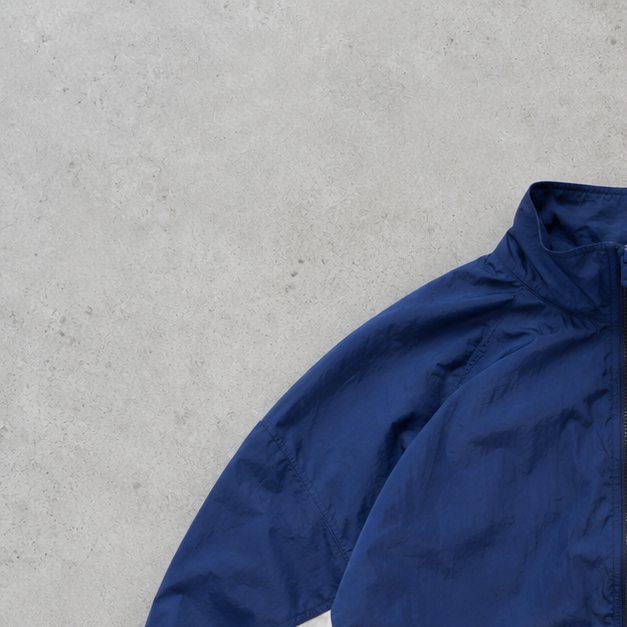 90s Vintage Nike Windbreaker White, Marineblau Rare (S) Stitched Logo
