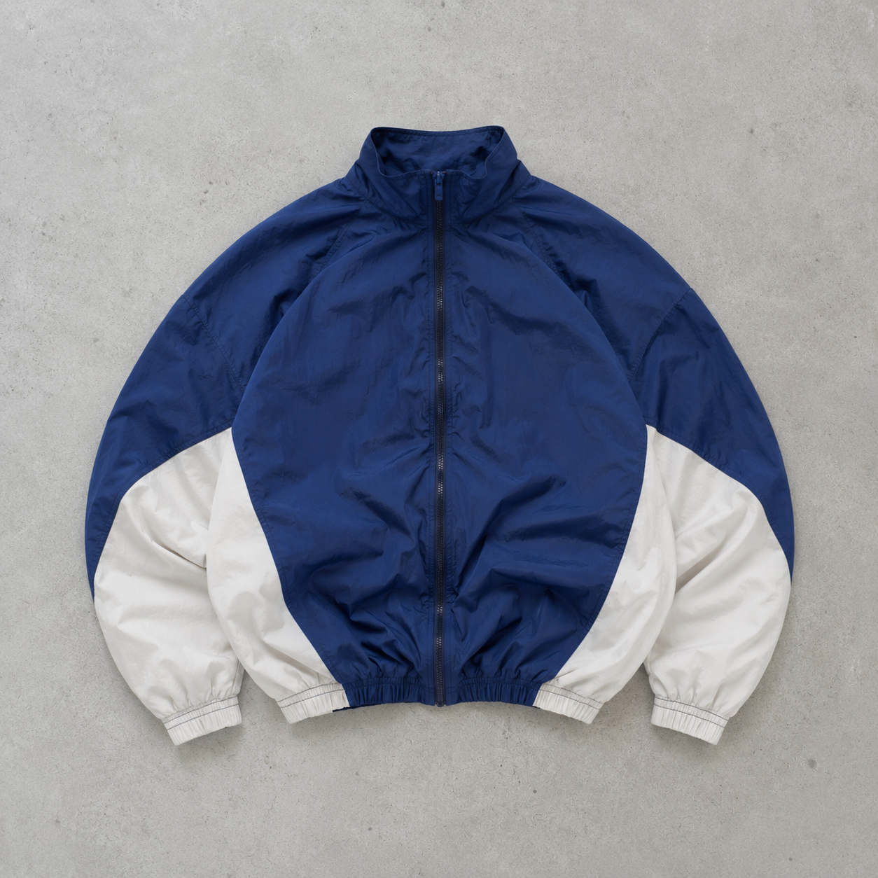 90s Vintage Nike Windbreaker White, Marineblau Rare (S) Stitched Logo