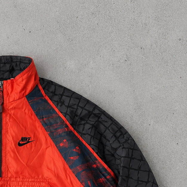 90s Y2K Nike Windbreaker Grey, Orange Limited (S)