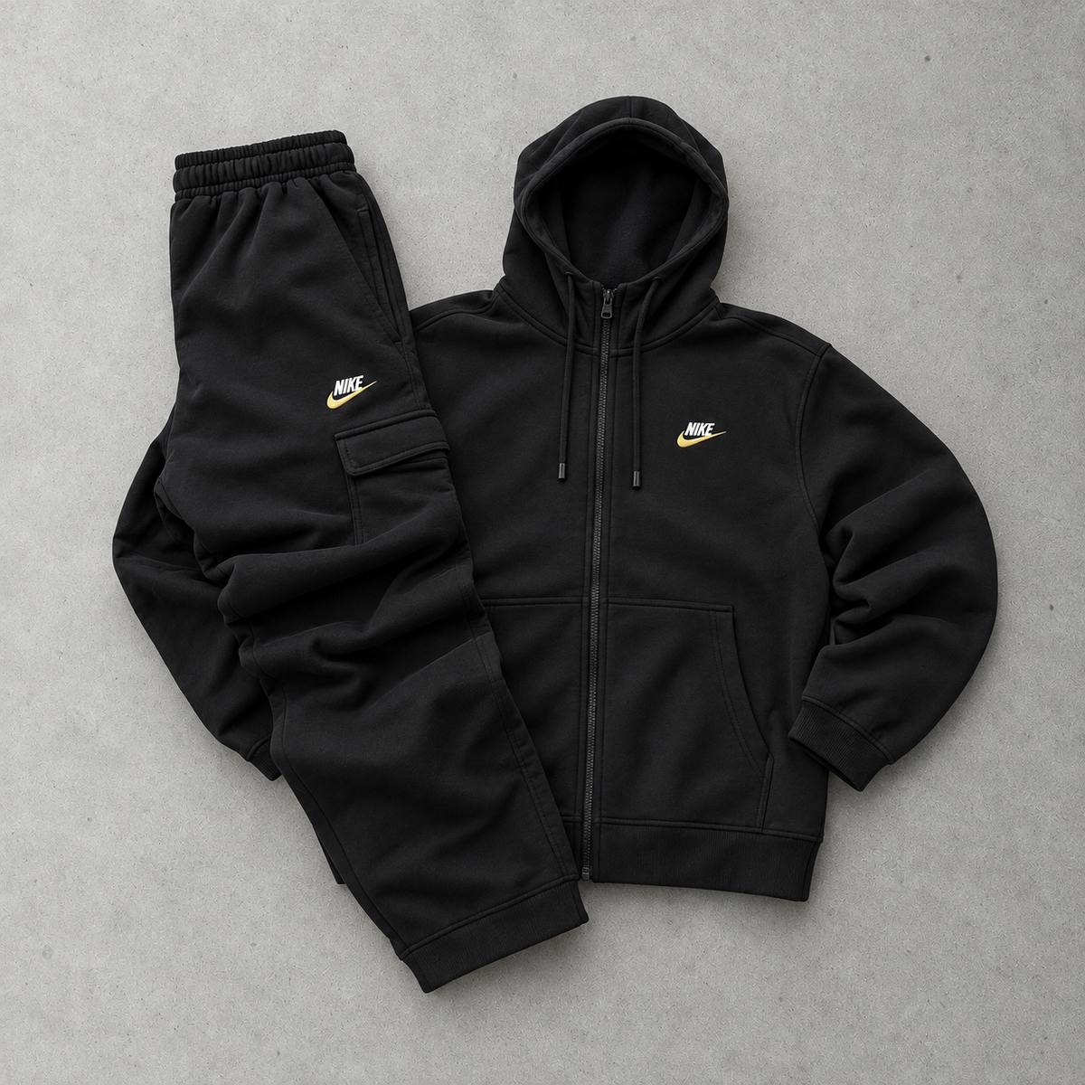 Nike Tracksuit Black Rare Stitched Logo (L)