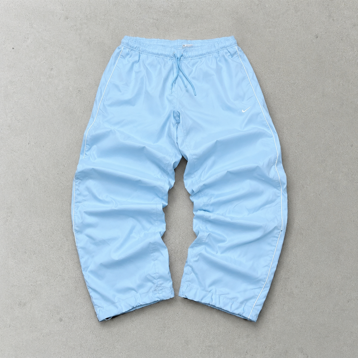90s Y2K 2000 Nike Track Pants Weiß, Hellblau Limited (M)