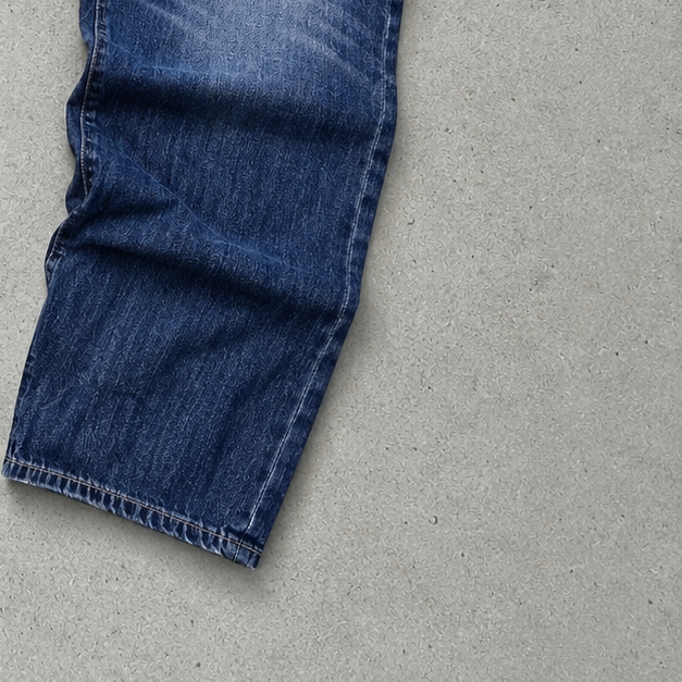 Y2K Emporio Armani Baggy Jeans Navy Rare Stitched Logo (M)
