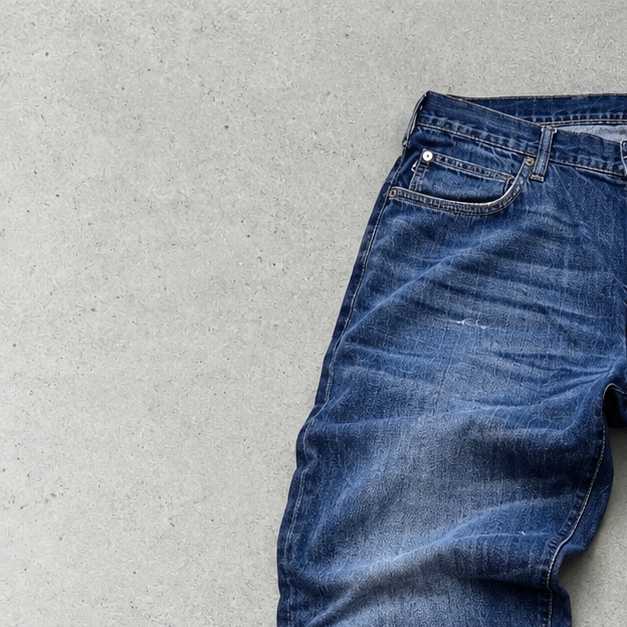 Y2K Emporio Armani Baggy Jeans Navy Rare Stitched Logo (M)