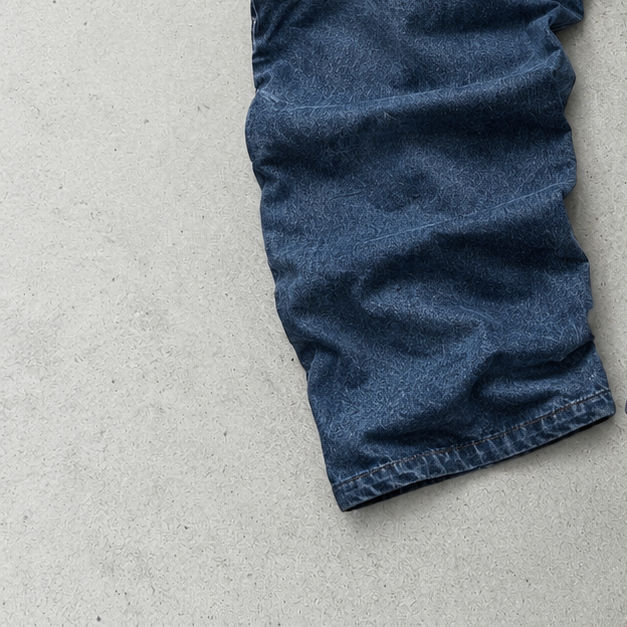 Y2K Emporio Armani Baggy Jeans Navy Rare Stitched Logo (M)