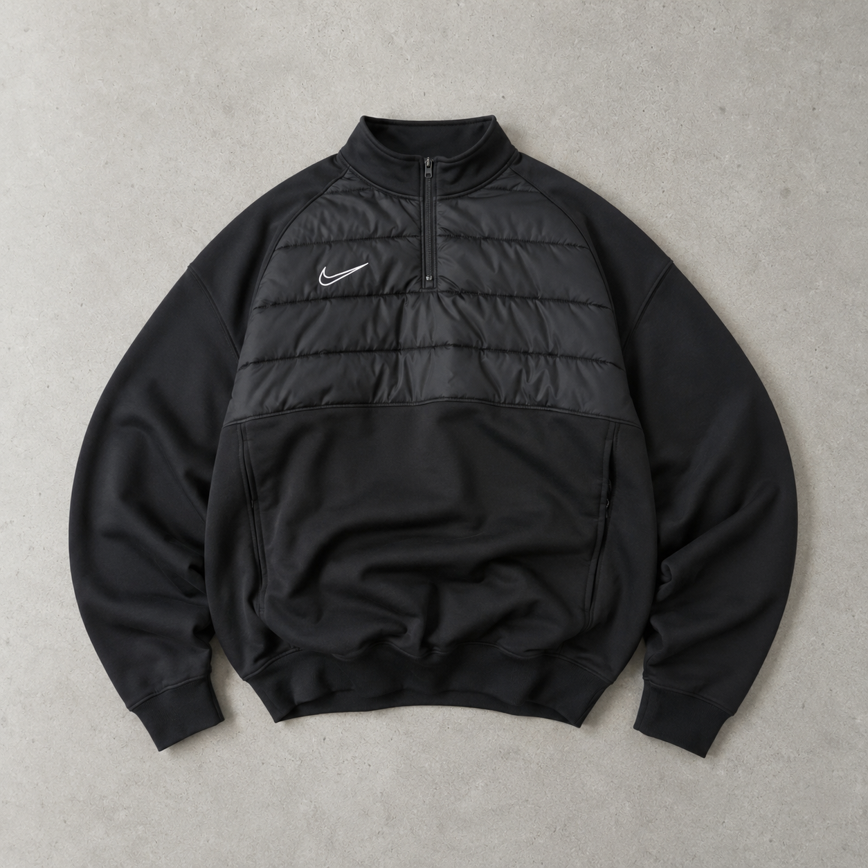Nike Puffer Jacket Schwarz, Grau Rare (S) Stitched Logo