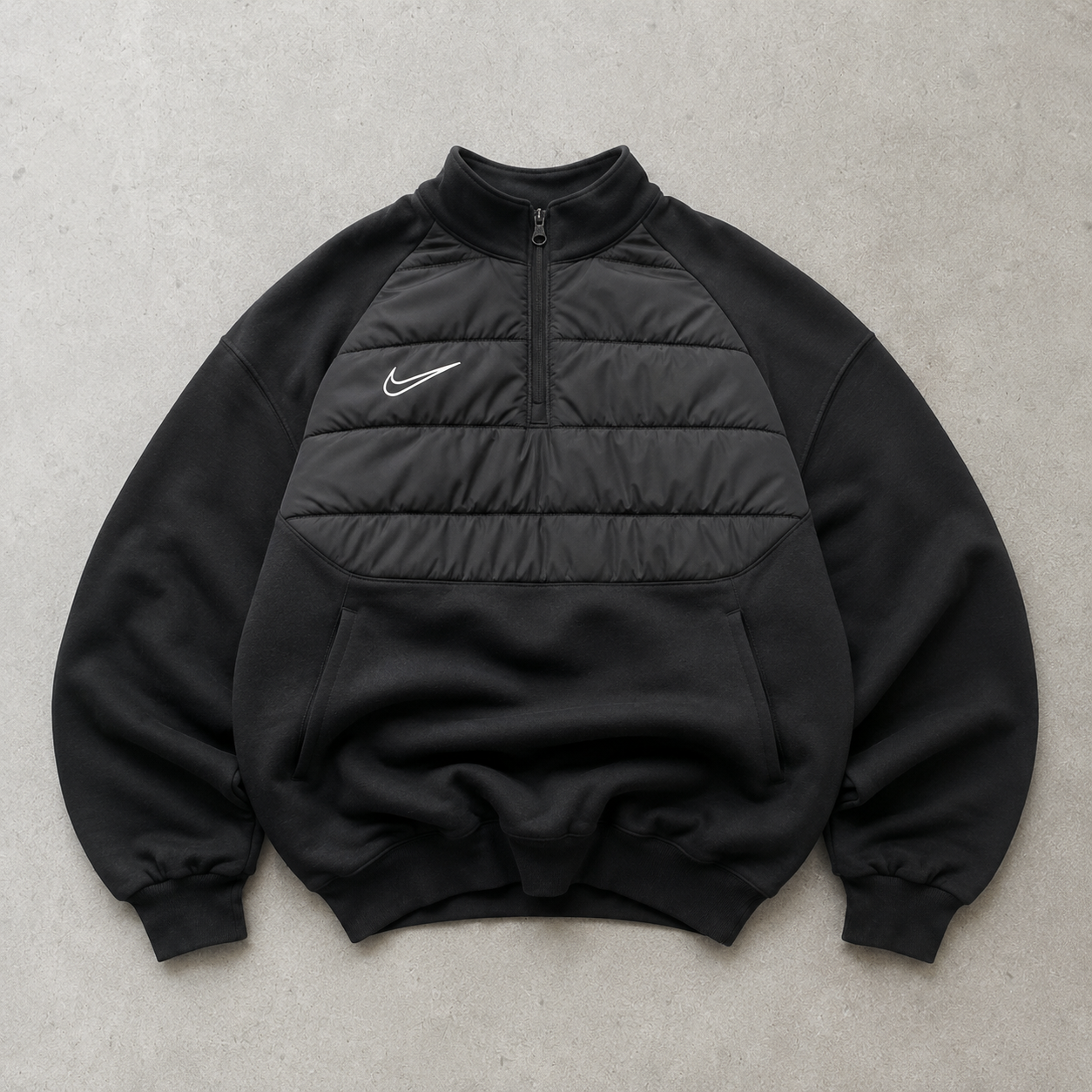 Nike Puffer Jacket Schwarz, Grau Rare (S) Stitched Logo
