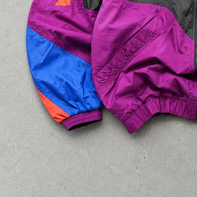 Vintage Retro Nike Windbreaker Black, Purple Limited (M)