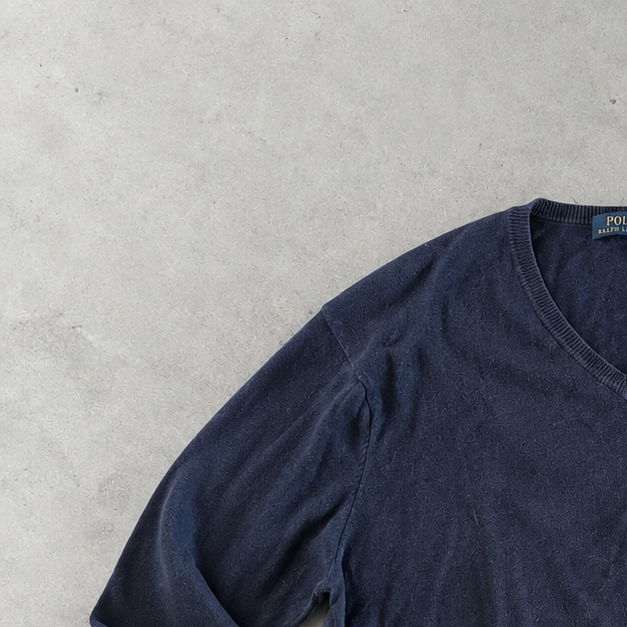 Ralph Lauren Sweater Marineblau Stitched Logo Rare (L)