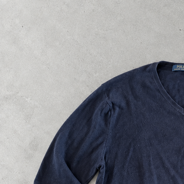 Ralph Lauren Sweater Marineblau Stitched Logo Rare (L)