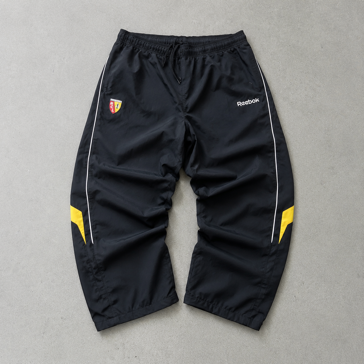 90s Nike Track Pants Schwarz, Gelb Rare Stitched Logo (M)