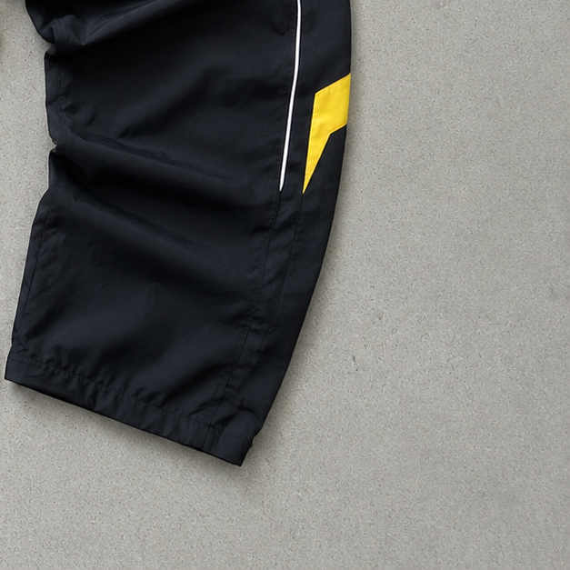 90s Nike Track Pants Schwarz, Gelb Rare Stitched Logo (M)