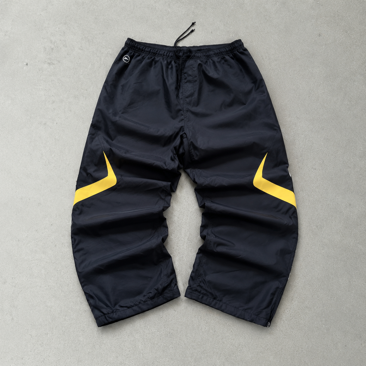 90s Nike Track Pants Schwarz, Gelb Rare Stitched Logo (M)