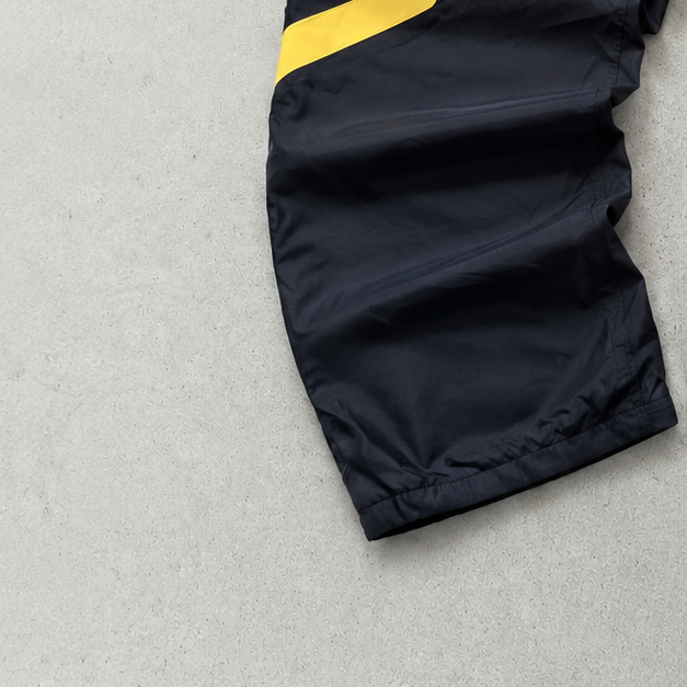 90s Nike Track Pants Schwarz, Gelb Rare Stitched Logo (M)