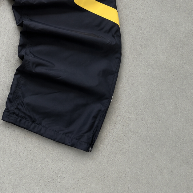 90s Nike Track Pants Schwarz, Gelb Rare Stitched Logo (M)