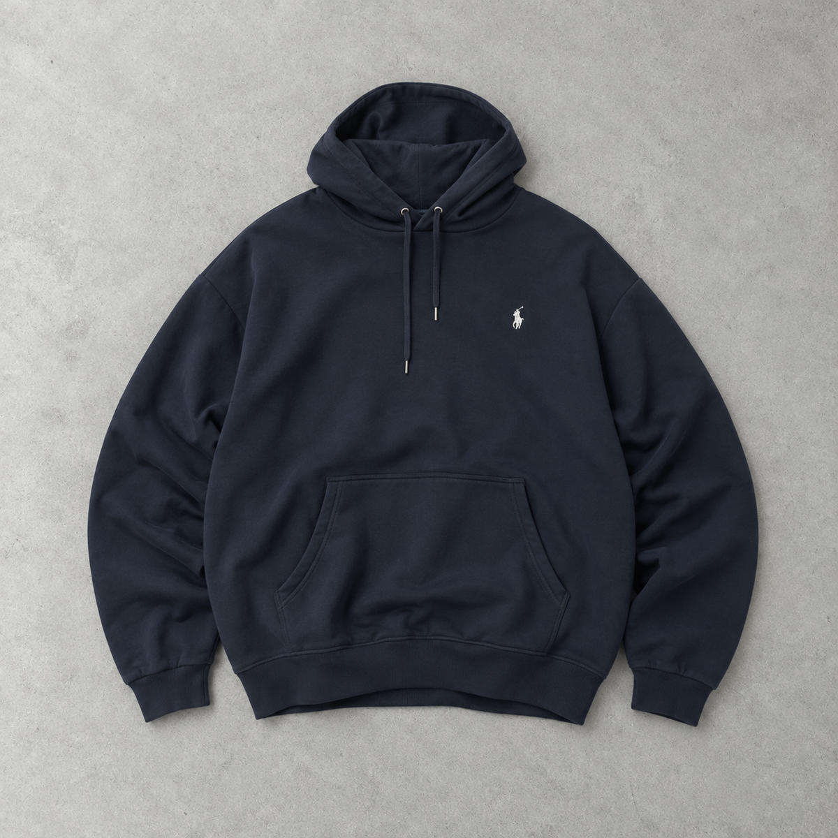 Polo Ralph Lauren Hoodie Marineblau Rare (XXL) Stitched Logo