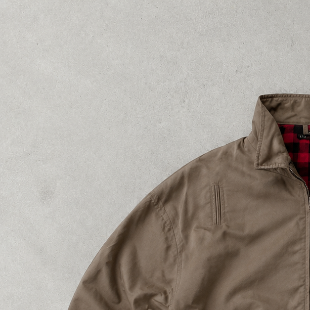 Y2K Ralph Lauren Harrington Jacket Beige Limited Stitched Logo (L)