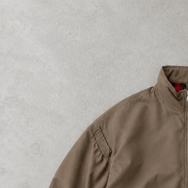 Y2K Ralph Lauren Harrington Jacket Beige Limited Stitched Logo (L)