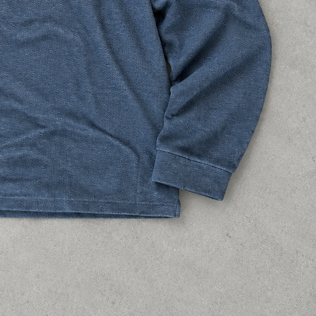 Ralph Lauren Half-Zip Sweater Marineblau Rare (XXL) Stitched Logo