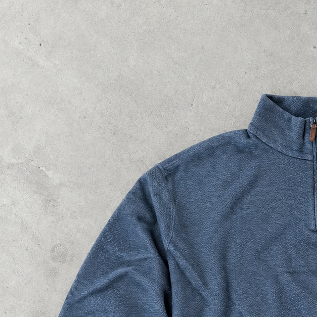 Ralph Lauren Half-Zip Sweater Marineblau Rare (XXL) Stitched Logo