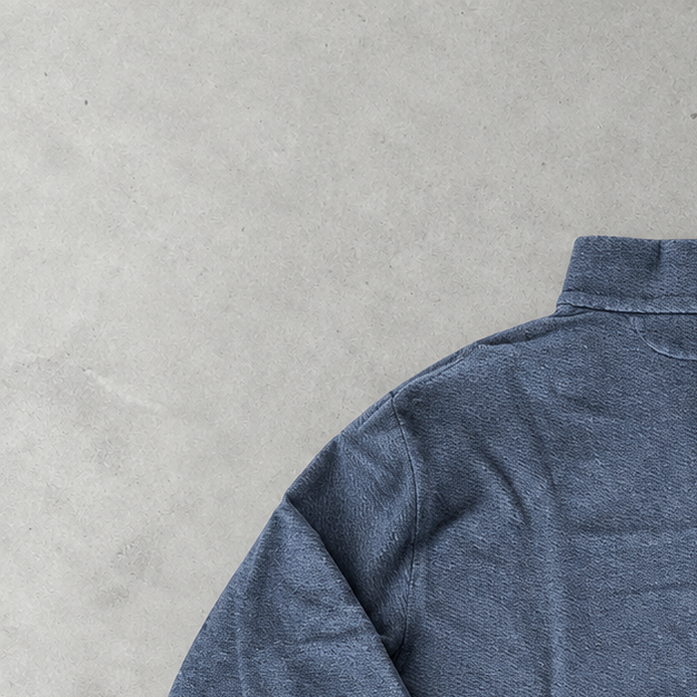 Ralph Lauren Half-Zip Sweater Marineblau Rare (XXL) Stitched Logo