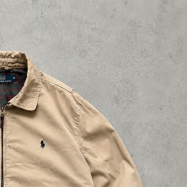 Y2K Ralph Lauren Harrington Jacket Beige / Creme Rare (M)
