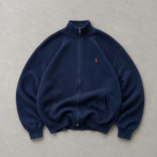 2000 Ralph Lauren Vest Marineblau Rare (XL) Stitched Logo