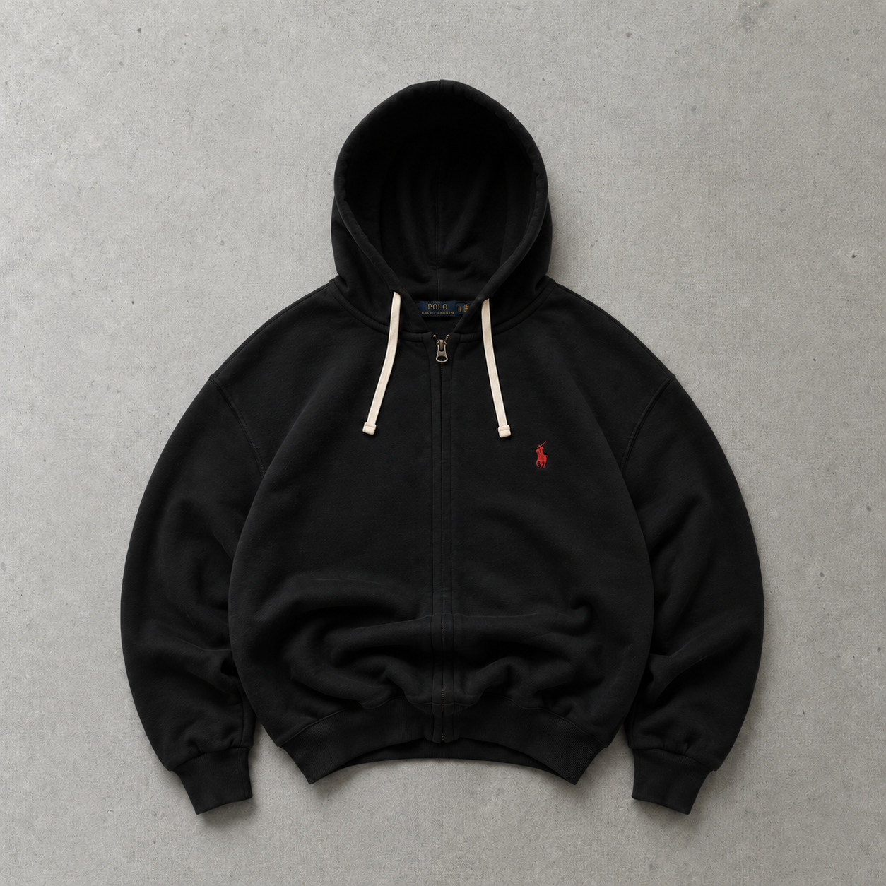 Ralph Lauren Hoodie Schwarz Rare (XL) Stitched Logo
