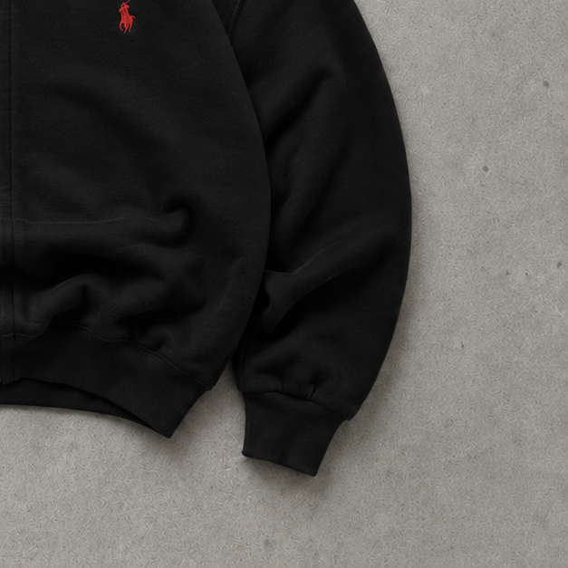 Ralph Lauren Hoodie Schwarz Rare (XL) Stitched Logo