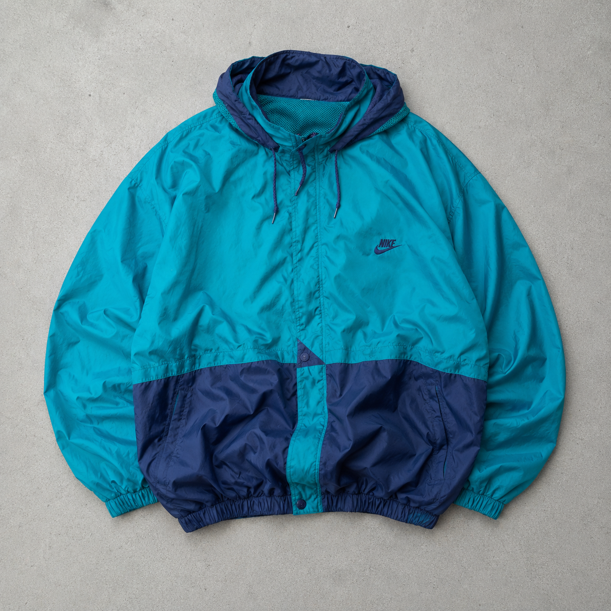 Nike Windbreaker Marineblau, Green Limited Stitched Logo (Size L)