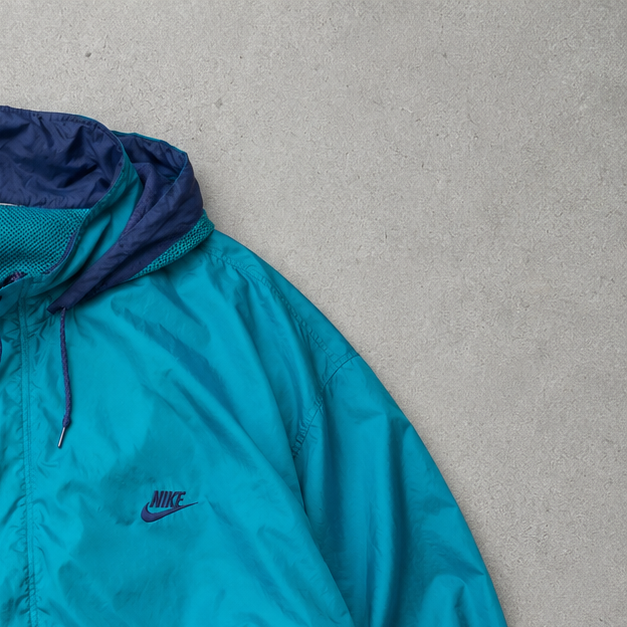 Nike Windbreaker Marineblau, Green Limited Stitched Logo (Size L)