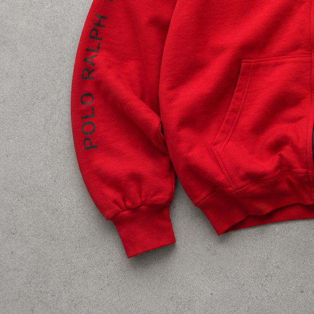 Ralph Lauren Hoodie Rot, Schwarz Limited (L) Stitched Logo