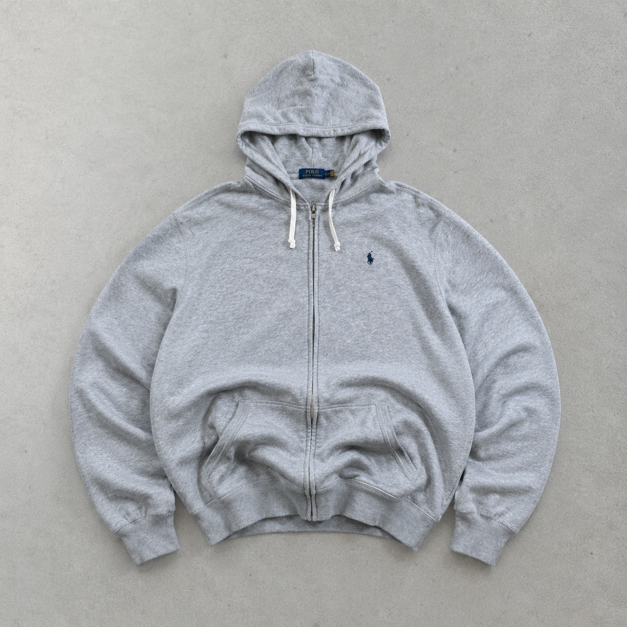 Ralph Lauren Hoodie Grau Rare (L) Stitched Logo