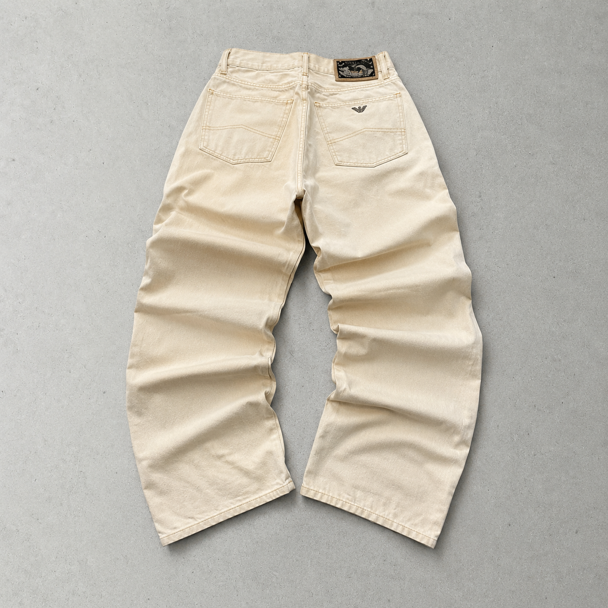 Y2K Armani Jeans Bootcut Jeans Beige Limited (S)
