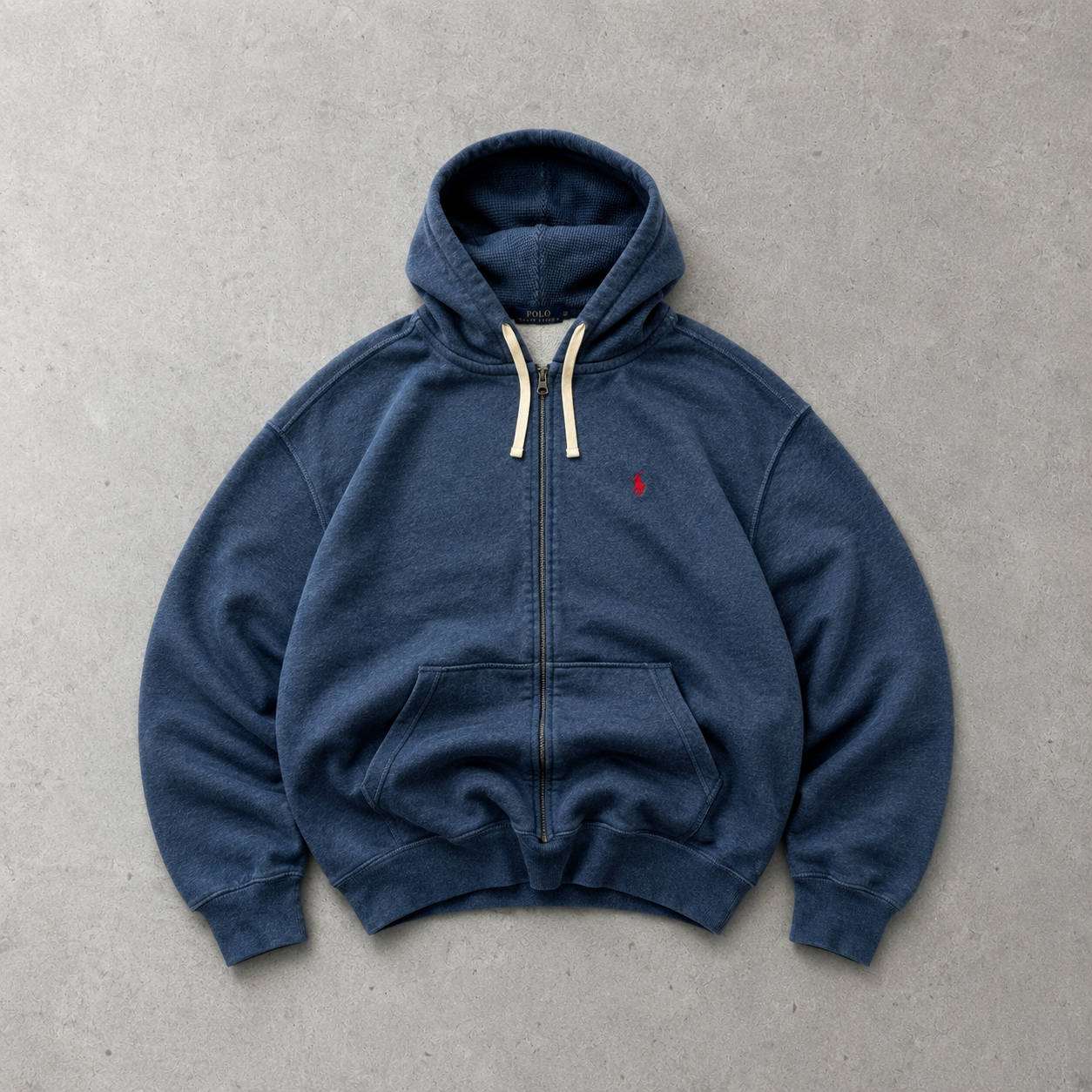 Ralph Lauren Hoodie Blau, Marineblau Rare (L) Stitched Logo