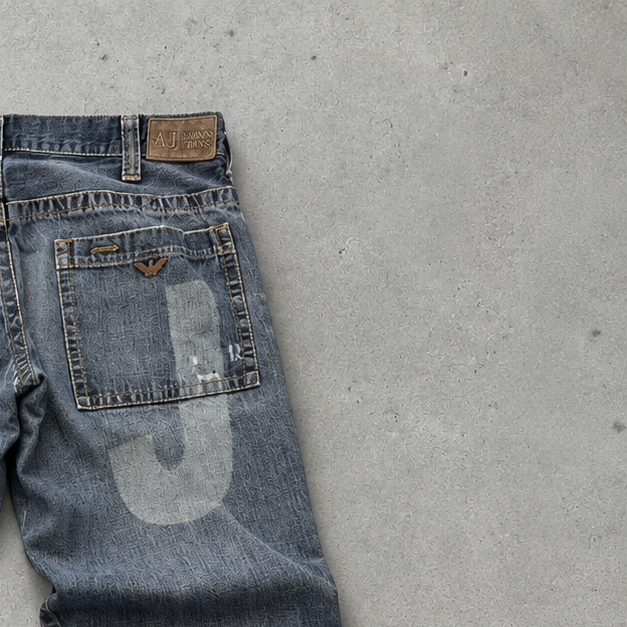 Y2K Armani Jeans Straight Fit Jeans Blue Rare (W27 | DE 42)