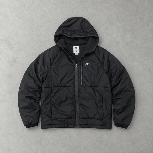 Nike Pufferjacke Schwarz / Grau Selten (L)