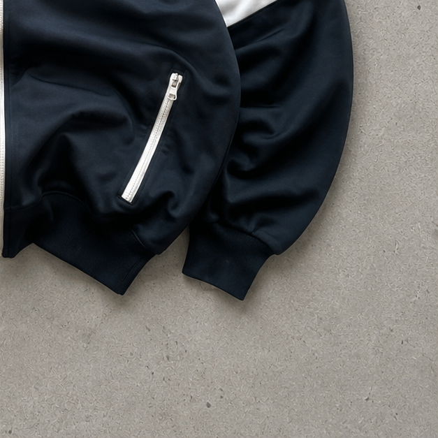 Y2K Nike Track Jacket Marineblau, White Limited (L)