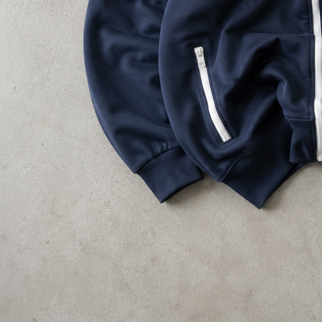 Y2K Nike Track Jacket Marineblau, White Limited (L)