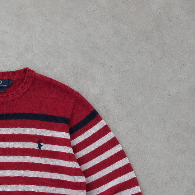 Y2K Polo Ralph Lauren Sweater Weiß, Marineblau Rare (L)