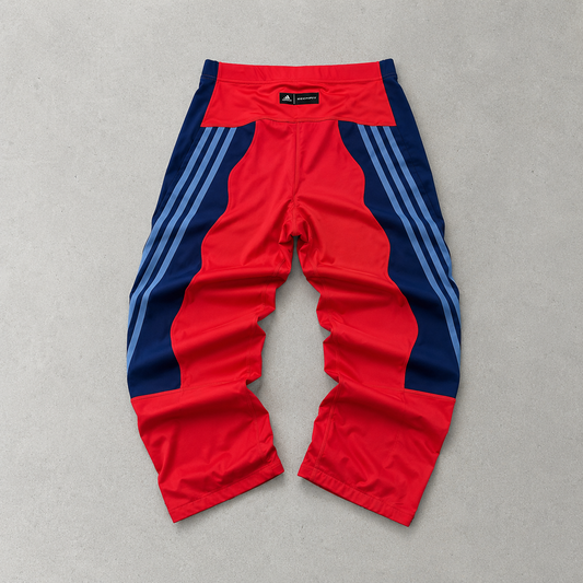 y2k Adidas Hoodie Rot, Marineblau Rare Stitched Logo (S)