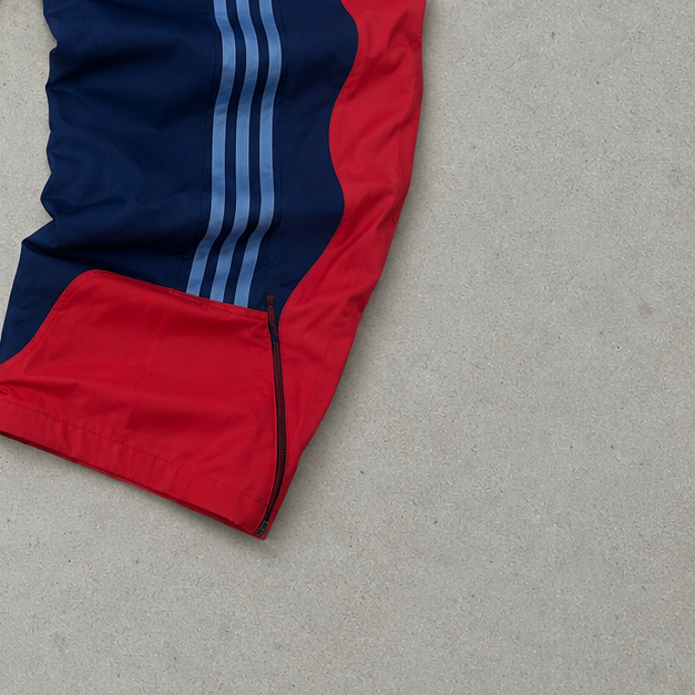 y2k Adidas Hoodie Rot, Marineblau Rare Stitched Logo (S)