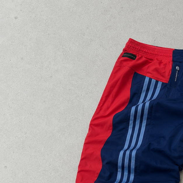y2k Adidas Hoodie Rot, Marineblau Rare Stitched Logo (S)