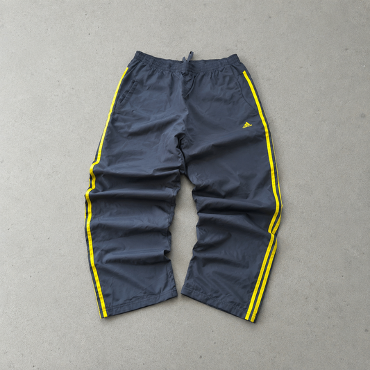 Y2K 90S Adidas Hoodie Yellow, Marineblau Limited (L)